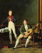 French school Musician and his family painting